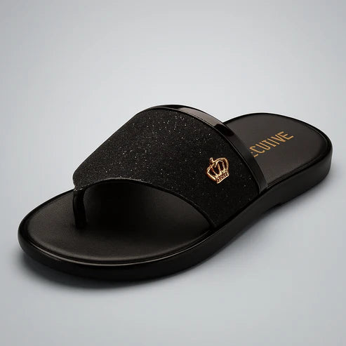 Moonrise Classic Black Slide – Royal Comfort for Everyday Wear - 327
