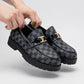 Men's Black Checkered Loafer Black Check
