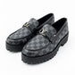 Men's Black Checkered Loafer Black Check