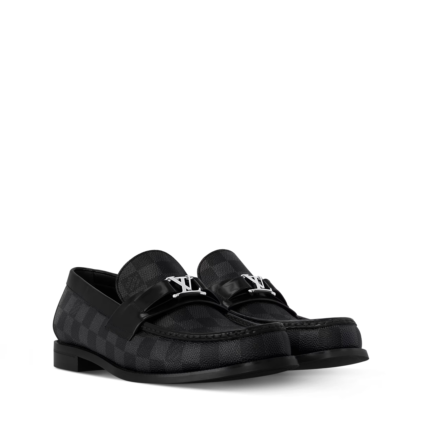 Men’s Luxury Checkered Loafers – Black Edition